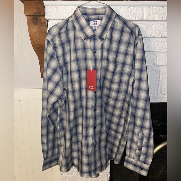 NWT Cutter & Buck men’s dress shirt button down long sleeve size Medium - Picture 1 of 10
